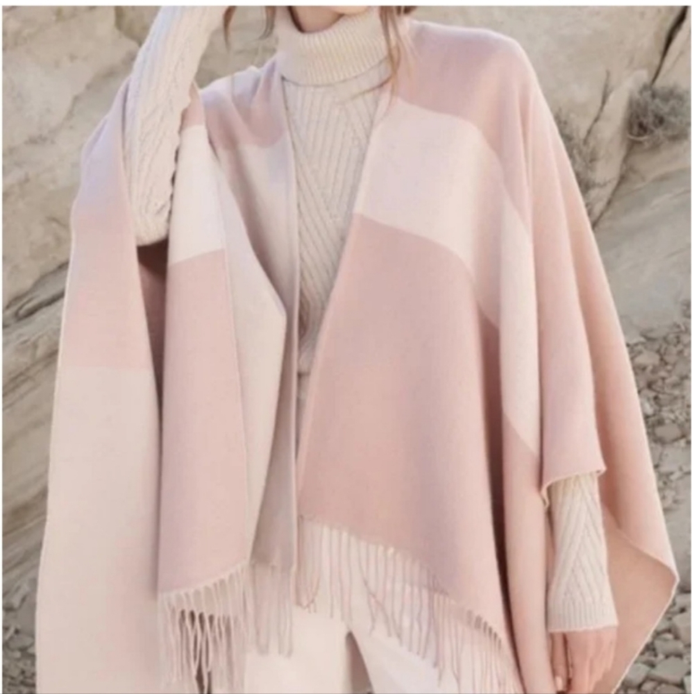 Soia & Kyo Pink Cream Scarfigan Poncho Wrap Shawl One size